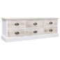 vidaXL TV-Schrank Weiß & Hellbraun 108x30x40 cm Massivholz Paulownia vidaXL TV-Schrank Weiß & Hellbraun 108x30x40 cm Massivholz Paulownia