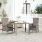 Gartenstühle mit Kissen 2 Stk. Poly Rattan Grau Gartenstühle mit Kissen 2 Stk. Poly Rattan Grau