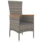 Gartenstühle mit Kissen 2 Stk. Poly Rattan Grau Gartenstühle mit Kissen 2 Stk. Poly Rattan Grau