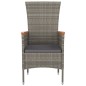 Gartenstühle mit Kissen 2 Stk. Poly Rattan Grau Gartenstühle mit Kissen 2 Stk. Poly Rattan Grau
