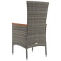 Gartenstühle mit Kissen 2 Stk. Poly Rattan Grau Gartenstühle mit Kissen 2 Stk. Poly Rattan Grau