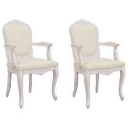 vidaXL Esszimmerstühle 2 Stk. Beige 62x59,5x100,5 cm Leinen
