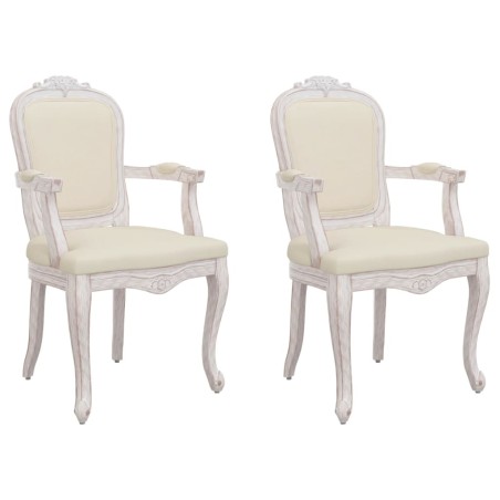 vidaXL Esszimmerstühle 2 Stk. Beige 62x59,5x100,5 cm Leinen