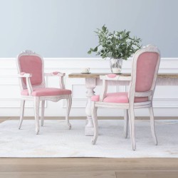 vidaXL Esszimmerstühle 2 Stk. Rosa 62x59,5x100,5 cm Samt