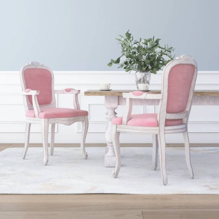 vidaXL Esszimmerstühle 2 Stk. Rosa 62x59,5x100,5 cm Samt