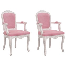vidaXL Esszimmerstühle 2 Stk. Rosa 62x59,5x100,5 cm Samt