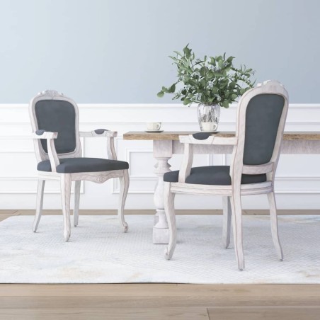 vidaXL Esszimmerstühle 2 Stk. Dunkelgrau 62x59,5x100,5 cm Samt