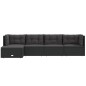 5-tlg. Garten-Lounge-Set mit Kissen Schwarz Poly Rattan 5-tlg. Garten-Lounge-Set mit Kissen Schwarz Poly Rattan