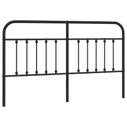 vidaXL Kopfteil Metall Schwarz 160 cm