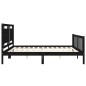 Bettgestell mit Kopfteil Schwarz 180x200 cm Massivholz Bettgestell mit Kopfteil Schwarz 180x200 cm Massivholz