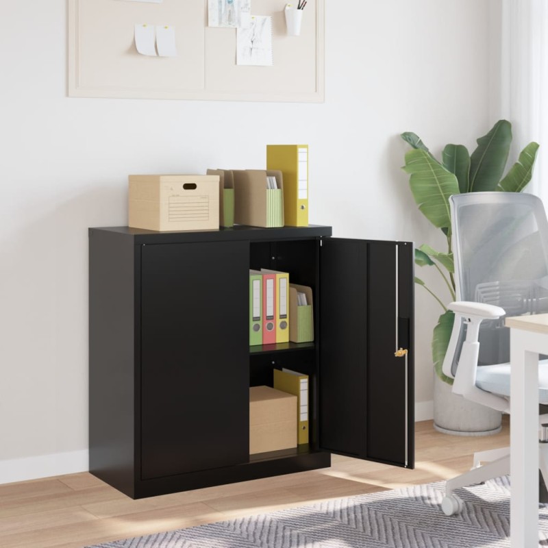 vidaXL Aktenschrank Schwarz 79x40x90 cm Stahl vidaXL Aktenschrank Schwarz 79x40x90 cm Stahl