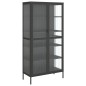 vidaXL Highboard Schwarz 85x40x180 cm Glas und Stahl vidaXL Highboard Schwarz 85x40x180 cm Glas und Stahl
