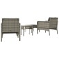 5-tlg. Garten-Lounge-Set mit Kissen Grau Poly Rattan 5-tlg. Garten-Lounge-Set mit Kissen Grau Poly Rattan