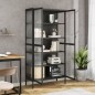 vidaXL Highboard Schwarz 85x40x180 cm Glas und Stahl vidaXL Highboard Schwarz 85x40x180 cm Glas und Stahl