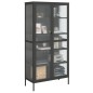 vidaXL Highboard Schwarz 85x40x180 cm Glas und Stahl vidaXL Highboard Schwarz 85x40x180 cm Glas und Stahl