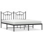 vidaXL Bettgestell mit Kopfteil Metall Schwarz 180x200 cm vidaXL Bettgestell mit Kopfteil Metall Schwarz 180x200 cm