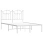 vidaXL Bettgestell mit Kopfteil Metall Weiß 120x190 cm vidaXL Bettgestell mit Kopfteil Metall Weiß 120x190 cm