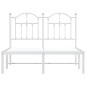 vidaXL Bettgestell mit Kopfteil Metall Weiß 120x190 cm vidaXL Bettgestell mit Kopfteil Metall Weiß 120x190 cm