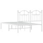 vidaXL Bettgestell mit Kopfteil Metall Weiß 120x190 cm vidaXL Bettgestell mit Kopfteil Metall Weiß 120x190 cm