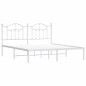 vidaXL Bettgestell mit Kopfteil Metall Weiß 160x200 cm vidaXL Bettgestell mit Kopfteil Metall Weiß 160x200 cm