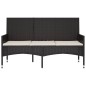Gartenbank 3-Sitzer mit Kissen Schwarz Poly Rattan Gartenbank 3-Sitzer mit Kissen Schwarz Poly Rattan