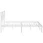 vidaXL Bettgestell mit Kopfteil Metall Weiß 160x200 cm vidaXL Bettgestell mit Kopfteil Metall Weiß 160x200 cm