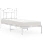 vidaXL Bettgestell mit Kopfteil Metall Weiß 90x190 cm vidaXL Bettgestell mit Kopfteil Metall Weiß 90x190 cm