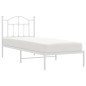 vidaXL Bettgestell mit Kopfteil Metall Weiß 90x190 cm vidaXL Bettgestell mit Kopfteil Metall Weiß 90x190 cm