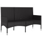 Gartenbank 3-Sitzer mit Kissen Schwarz Poly Rattan Gartenbank 3-Sitzer mit Kissen Schwarz Poly Rattan