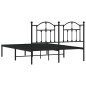 vidaXL Bettgestell mit Kopfteil Metall Schwarz 140x200 cm vidaXL Bettgestell mit Kopfteil Metall Schwarz 140x200 cm