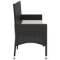Gartenbank 3-Sitzer mit Kissen Schwarz Poly Rattan Gartenbank 3-Sitzer mit Kissen Schwarz Poly Rattan
