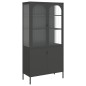 vidaXL Highboard Schwarz 90x40x180 cm Glas und Stahl vidaXL Highboard Schwarz 90x40x180 cm Glas und Stahl