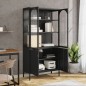 vidaXL Highboard Schwarz 90x40x180 cm Glas und Stahl vidaXL Highboard Schwarz 90x40x180 cm Glas und Stahl