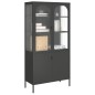 vidaXL Highboard Schwarz 90x40x180 cm Glas und Stahl vidaXL Highboard Schwarz 90x40x180 cm Glas und Stahl