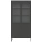 vidaXL Highboard Schwarz 90x40x180 cm Glas und Stahl vidaXL Highboard Schwarz 90x40x180 cm Glas und Stahl