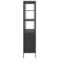 vidaXL Highboard Schwarz 90x40x180 cm Glas und Stahl vidaXL Highboard Schwarz 90x40x180 cm Glas und Stahl