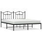 vidaXL Bettgestell mit Kopfteil Metall Schwarz 160x200 cm vidaXL Bettgestell mit Kopfteil Metall Schwarz 160x200 cm