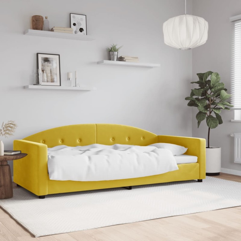 vidaXL Tagesbett Gelb 90x200 cm Samt vidaXL Tagesbett Gelb 90x200 cm Samt