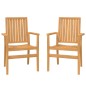 vidaXL Stapelbare Gartenstühle 2 Stk. 56,5x57,5x91 cm Massivholz Teak vidaXL Stapelbare Gartenstühle 2 Stk. 56,5x57,5x91 cm Massivholz Teak