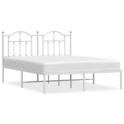 vidaXL Bettgestell mit Kopfteil Metall Weiß 140x200 cm