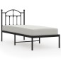 vidaXL Bettgestell mit Kopfteil Metall Schwarz 75x190 cm vidaXL Bettgestell mit Kopfteil Metall Schwarz 75x190 cm