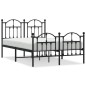 vidaXL Bettgestell mit Kopf- und Fußteil Metall Schwarz 120x190 cm vidaXL Bettgestell mit Kopf- und Fußteil Metall Schwarz 120x190 cm
