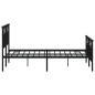 vidaXL Bettgestell mit Kopf- und Fußteil Metall Schwarz 120x190 cm vidaXL Bettgestell mit Kopf- und Fußteil Metall Schwarz 120x190 cm