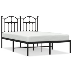 vidaXL Bettgestell mit Kopfteil Metall Schwarz 120x190 cm