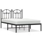 vidaXL Bettgestell mit Kopfteil Metall Schwarz 120x190 cm vidaXL Bettgestell mit Kopfteil Metall Schwarz 120x190 cm