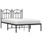 vidaXL Bettgestell mit Kopfteil Metall Schwarz 120x190 cm vidaXL Bettgestell mit Kopfteil Metall Schwarz 120x190 cm