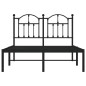 vidaXL Bettgestell mit Kopfteil Metall Schwarz 120x190 cm vidaXL Bettgestell mit Kopfteil Metall Schwarz 120x190 cm