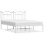 vidaXL Bettgestell mit Kopfteil Metall Weiß 140x190 cm vidaXL Bettgestell mit Kopfteil Metall Weiß 140x190 cm