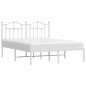 vidaXL Bettgestell mit Kopfteil Metall Weiß 140x190 cm vidaXL Bettgestell mit Kopfteil Metall Weiß 140x190 cm