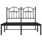 vidaXL Bettgestell mit Kopfteil Metall Schwarz 120x200 cm vidaXL Bettgestell mit Kopfteil Metall Schwarz 120x200 cm